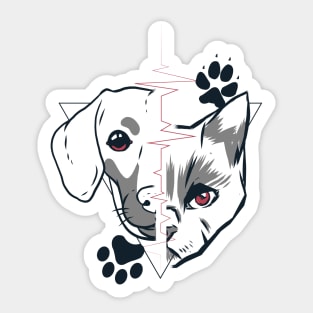 Dog and Cat Sticker